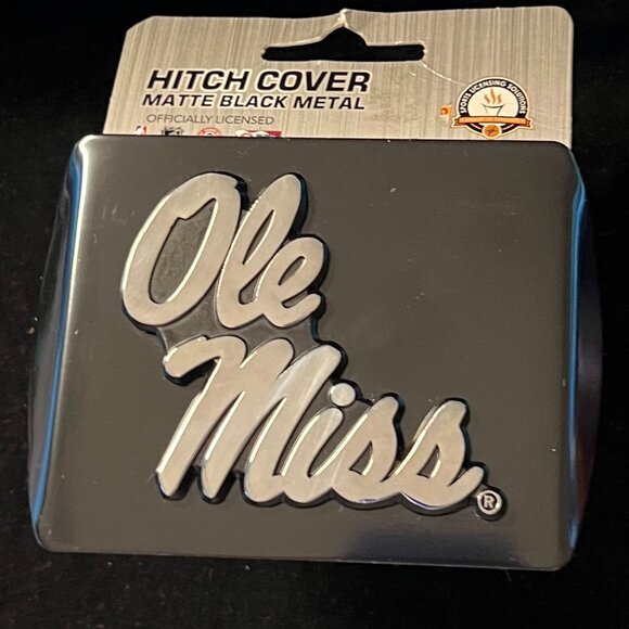 Ole Miss Rebels Metal Chrome Logo Hitch Cover NWT - Picture 1 of 3